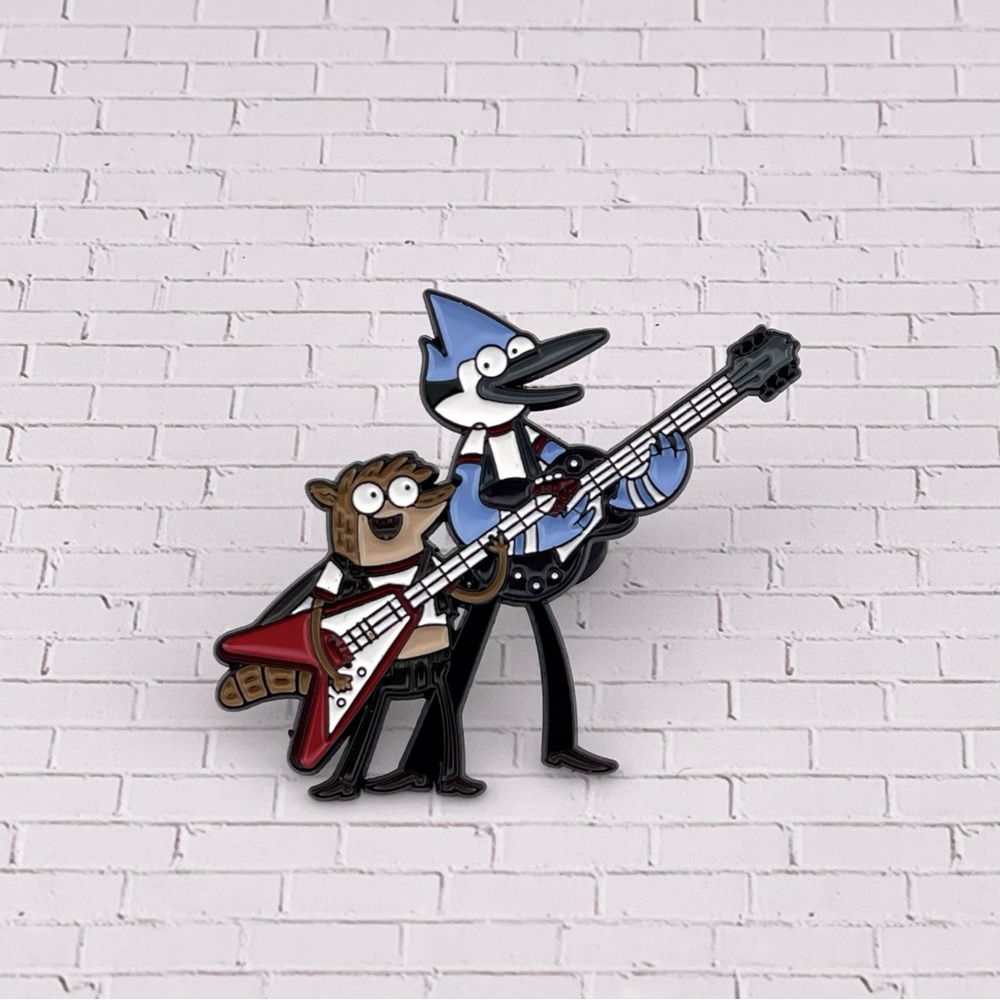 Regular Show Enamel Pin Mordecai And Rigby Playing Guitar